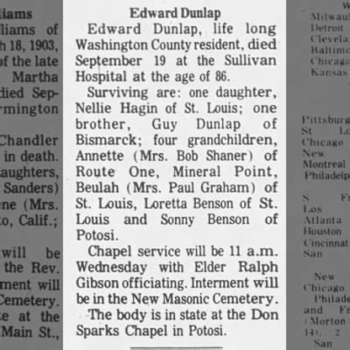 Obituary Of Edward Dunlap: A Life Remembered